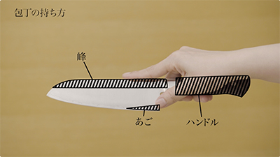 包丁の持ち方